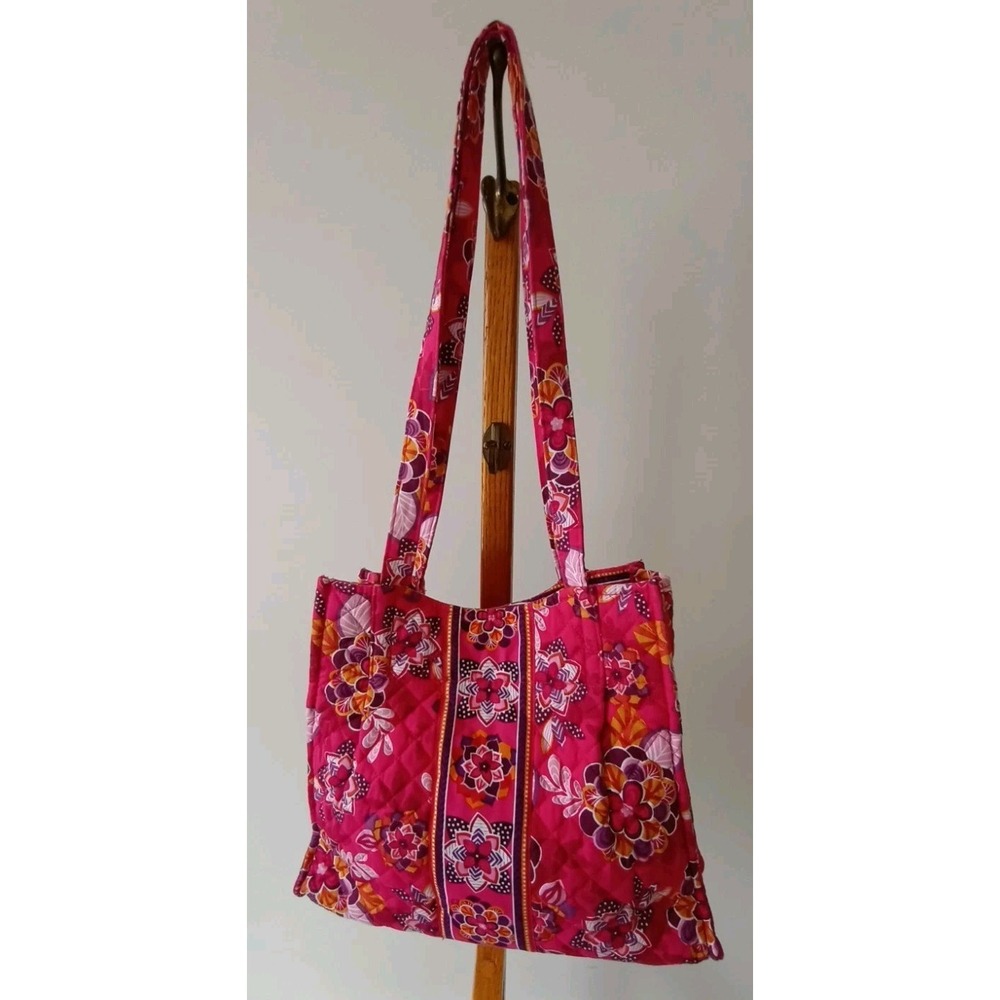 Stephanie Dawn Design Quilted Double Handle Shoulder‎ Bag Purse Pink Floral